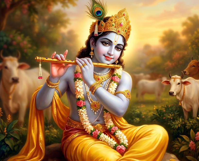 Bhagwan Krishna playing his flute